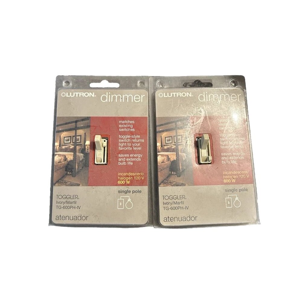 2 White Brand New In Box Lutron Dimmer Switch 120V/600W